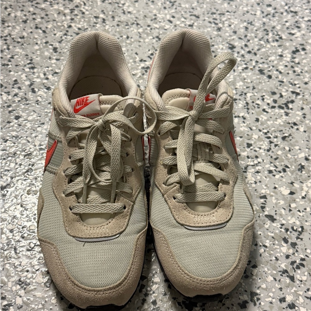 Nike Cream and Orange Athletic Shoes